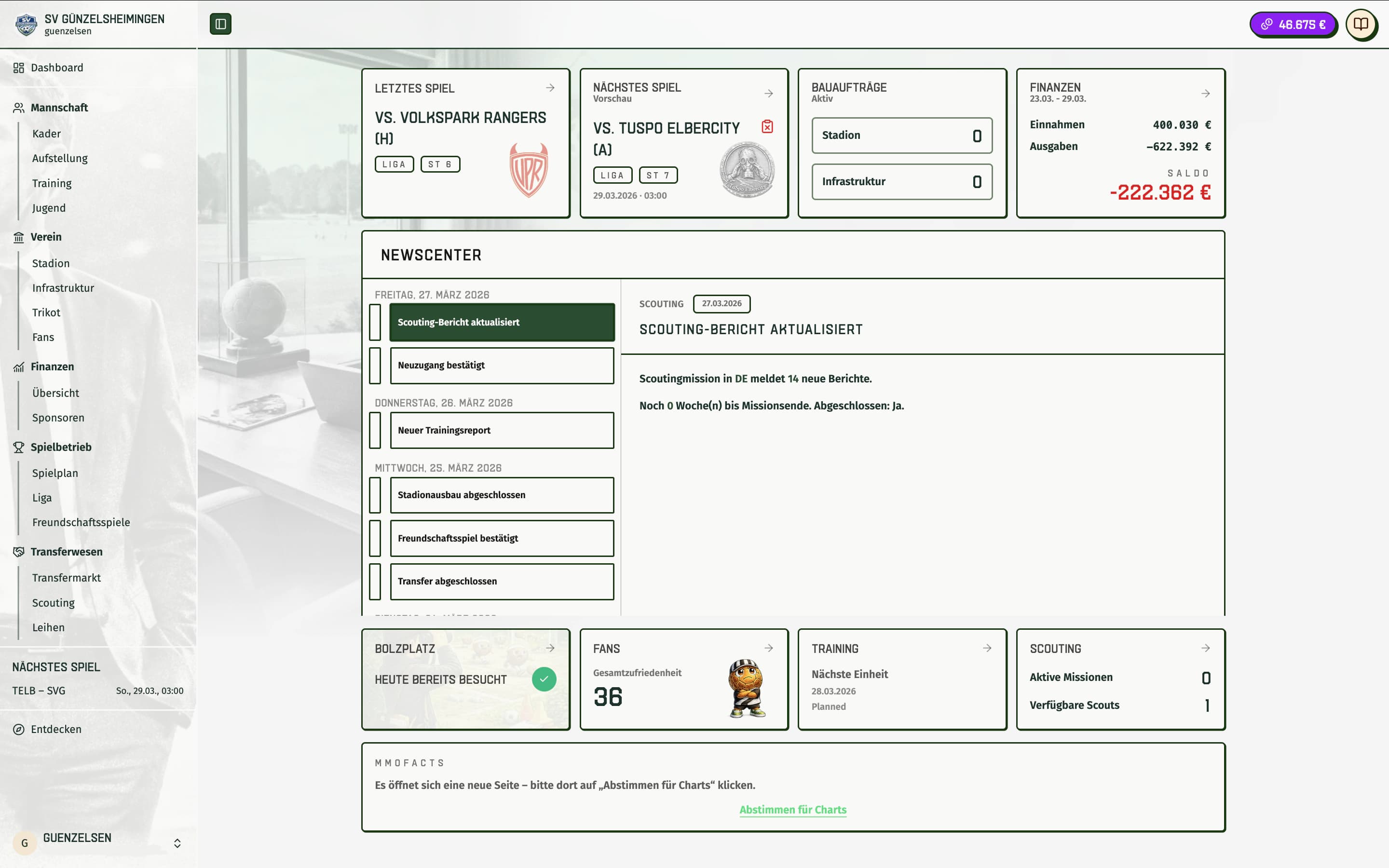Vereinsdashboard